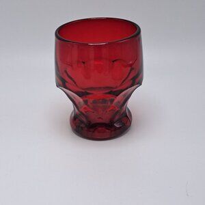 Anchor Hocking Ruby Red Georgian Honeycomb Drinking Glass 4" tall